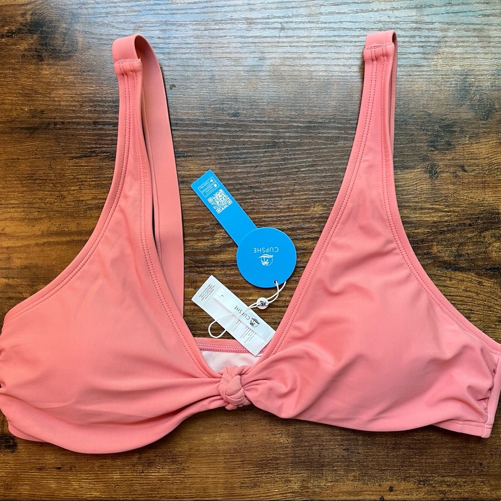 Cupshe Pink knot Bikini Top NWT size L